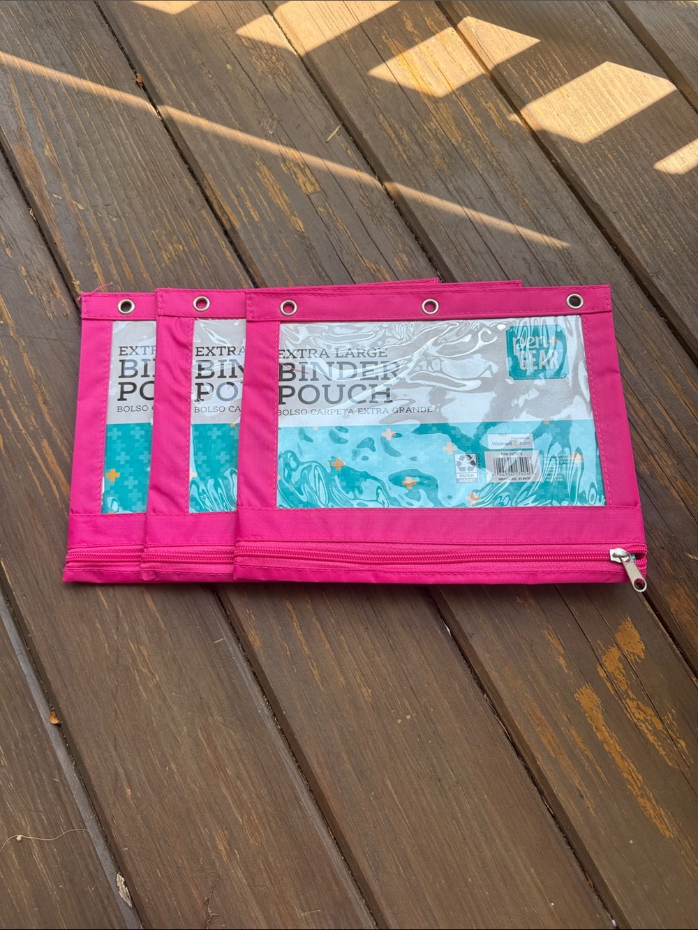 Bright Pink Extra Large Binder Pouches - Set of 3